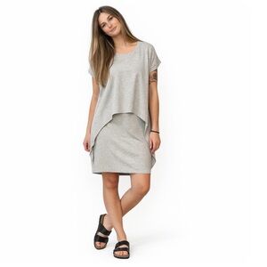 COS Contemporary Layered Grey Dress 
Size Medium Business Casual Minimal